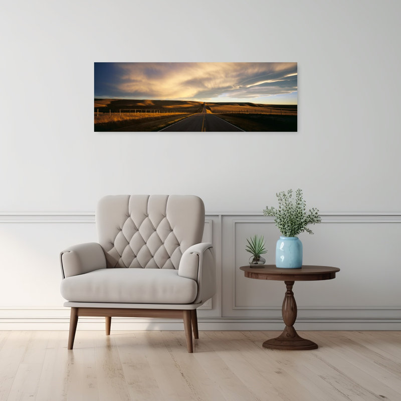 Road Montana USA 1 Piece Wrapped Canvas Panoramic Wall Art, 30.48 cm H x 91.44 cm W