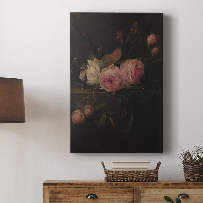 Motif floral rétro Cxxiv - galerie Cavas, H 36 po x l 24 po