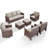 7-Piece Outdoor Wicker Conversation Set with Sofa, Swivel Chairs and Ottomans-202800405