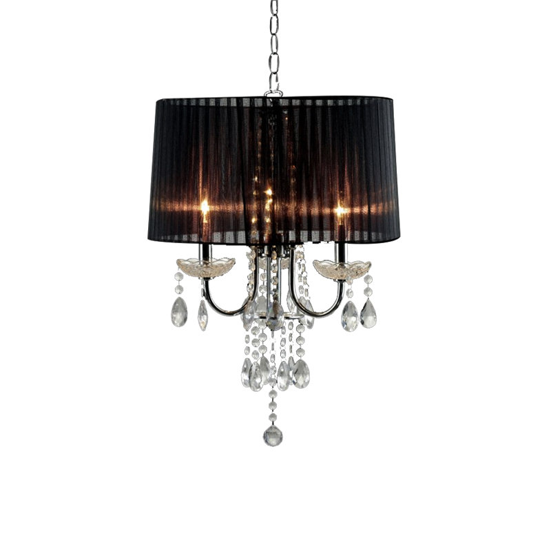 Lustre tambour de style bougie Taveras, Noir