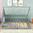 Full Wood House Bed Frame with Built-In Window, LED Light String and Fence-260515603
