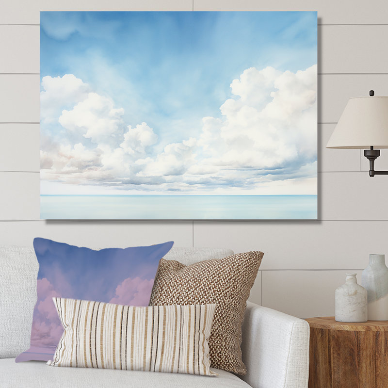 «White Clouds Scenery Minimalisme I» sur toile, Toile tendue, H 30 po x l 40 po x P 1,5 po