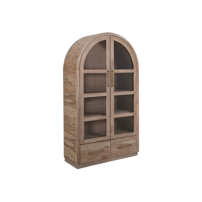2 Drawer & 2 Glass Doors, Cabinet, Ivory White