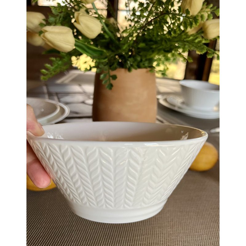 Wheat Durable White Porcelain Cereal Bowl