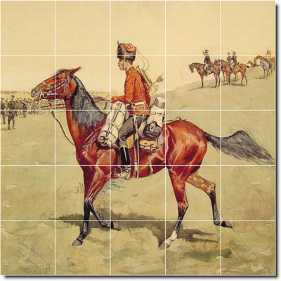 60" x 60" Ceramic Painting Decorative Mural Tile 12" x 12"