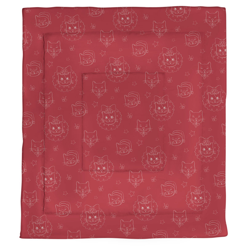 Polyester Comforter, Queen Comforter, Red/White