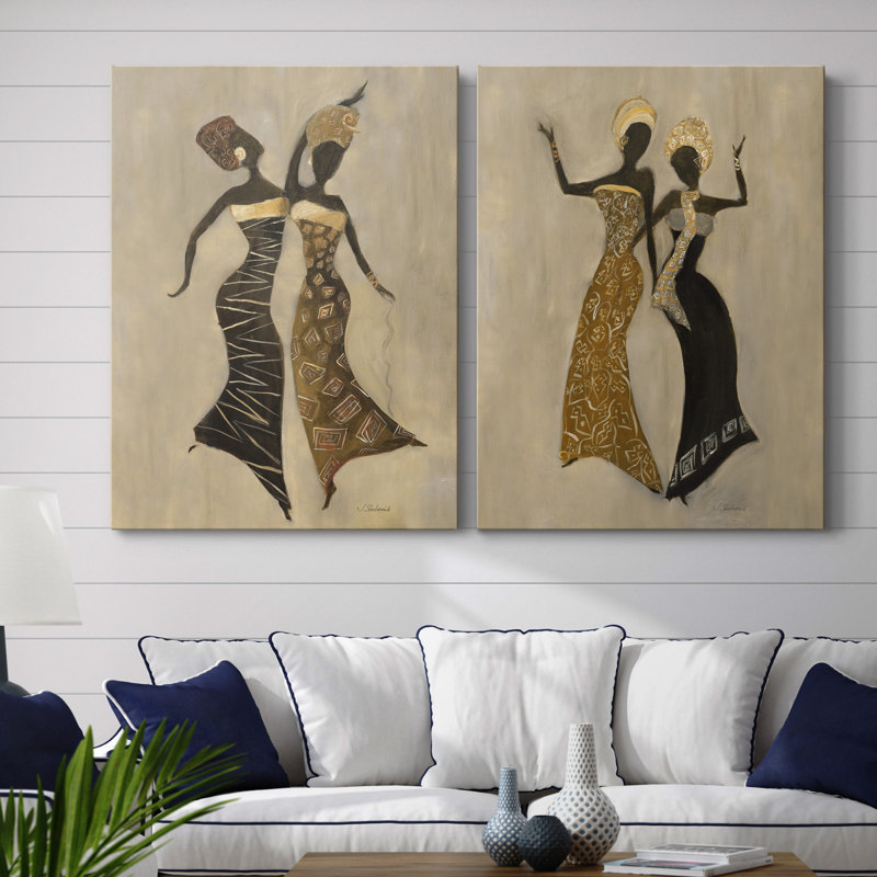 «Celebration I», ensemble de 2 reproductions d'art, Pas de tapis, H 40 po x l 60 po x P 1 po, Toile tendue