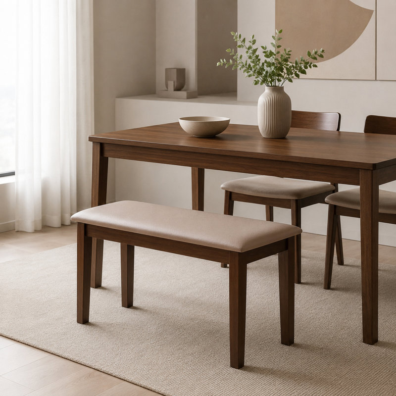 31"W Upholstered Solid Wood Frame Bench