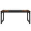 Bureau de direction 63 po, grand poste de travail d'ordinateur moderne avec structure en métal épais, mobilier de bureau pour la maison, finition brune et noire