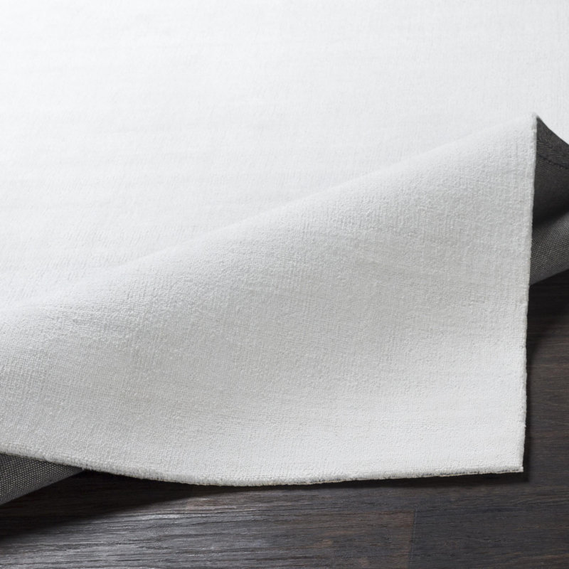 Tapis blanc tissé à la main Silvana, Tapis de couloir 2 pi 6 po x 8 pi