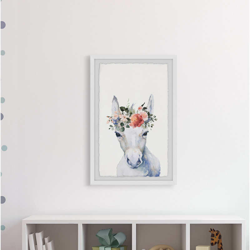 «Omalley Floral», couronne encadrée, impression encadrée, H 45 po x l 30 po x P 1,5 po