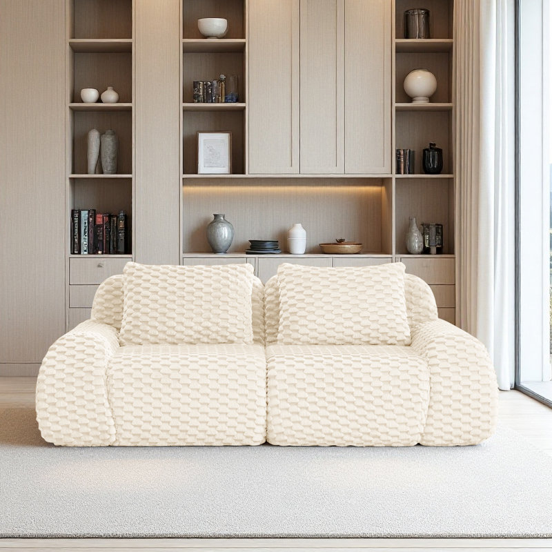 Canapé modulaire de 82 po Boneless Couch, Beige