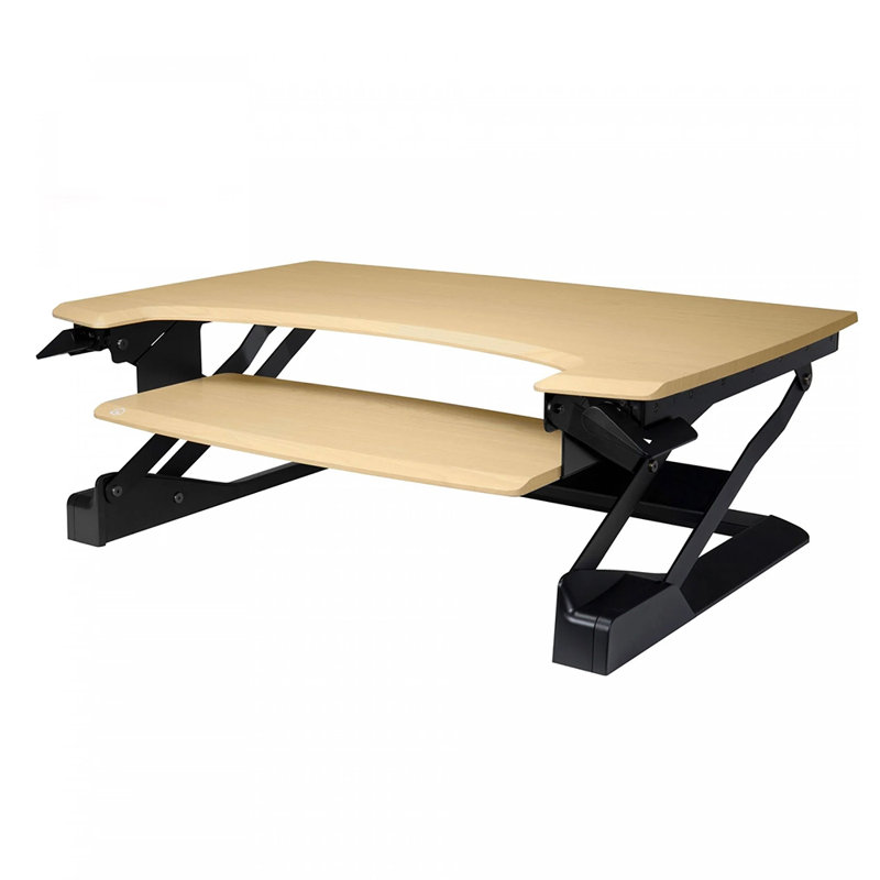 Solid Wood Stainless Steel Standing Desk Converter