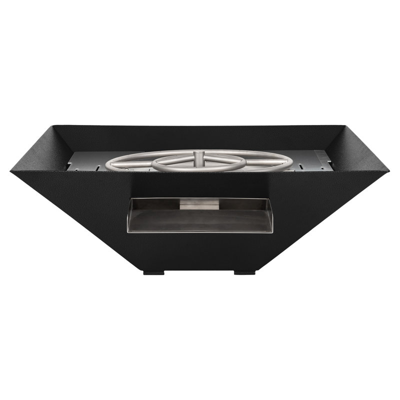 Bol à feu et à eau Aura en aluminium de 81 cm, Gaz naturel, Brun