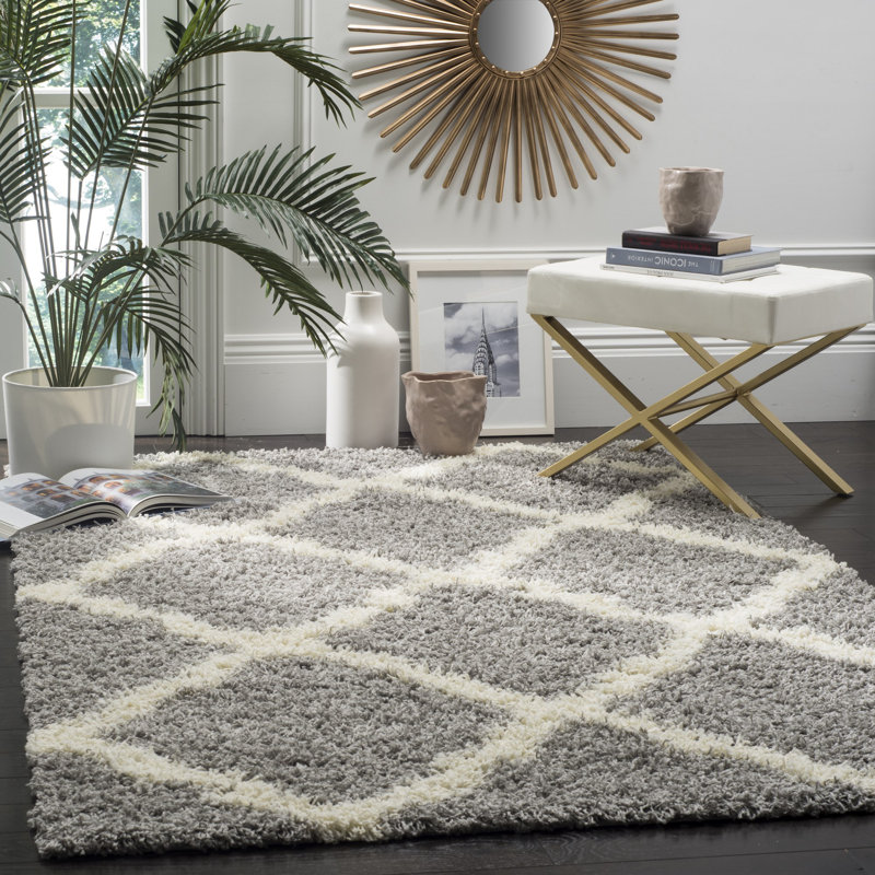 Rosalind Geometric Hand Woven Area Rug, Rectangle 183 x 274 cm