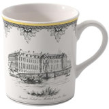Villeroy & Boch Audun Maison Mug, Premium Porcelain, Made in Germany, Dishwasher and Microwave Safe, 10 oz Capacity, White/Gray/Yellow