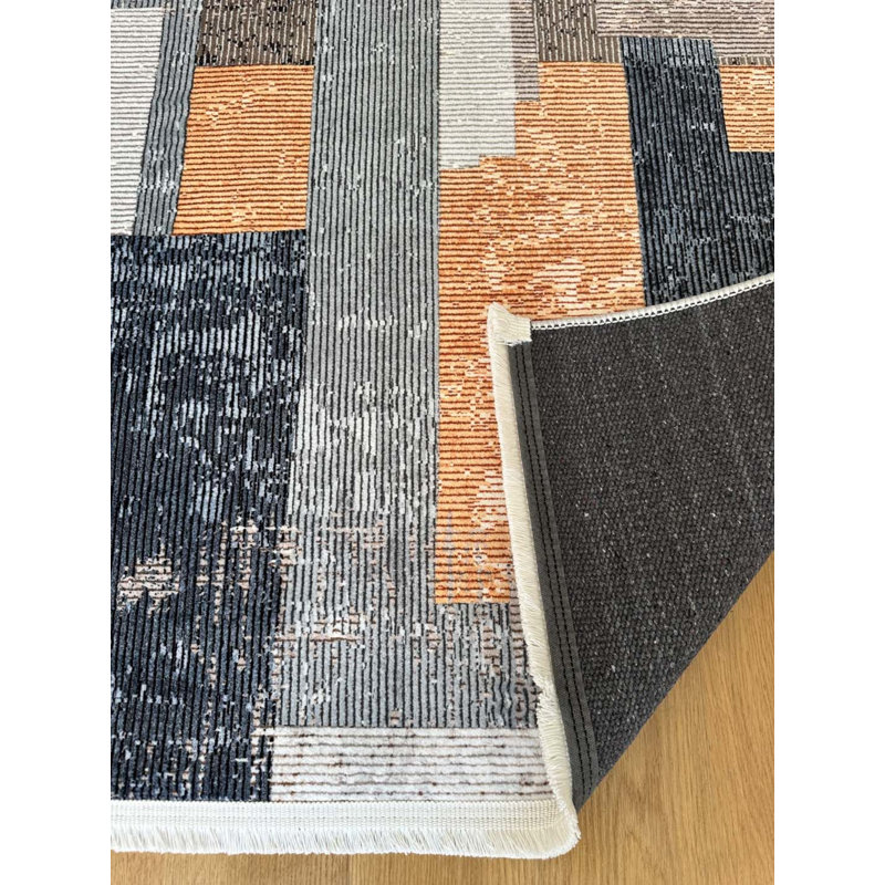 Tapis en coton Landree avec envers antidérapant, Rectangle 2 pi 7 po x 13 pi 1 po