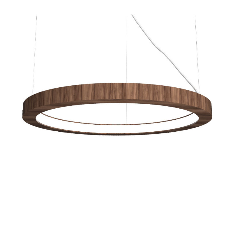 Luminaire suspendu à cadre DEL, Noyer américain, H 1,17 po x l 31,2 po x P 31,2 po