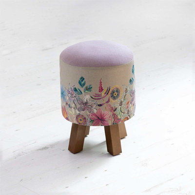 Solid + Manufactured Wood Accent Stool