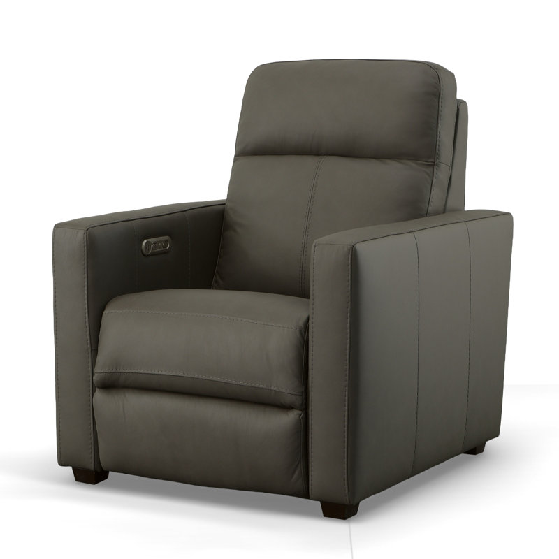 Fauteuil inclinable électrique en cuir 34 po Broadway, Similicuir schiste