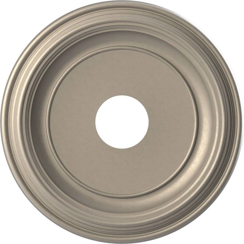 Traditional Traditional Thermoformed PVC Ceiling Medallion, 13" H x 13" W x 1.25" D, Metallic Silver Metallic