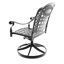 Chaises de jardin en fonte d'aluminium avec base pivotante, 2 pièces, structure noire, coussins de couleur aléatoire