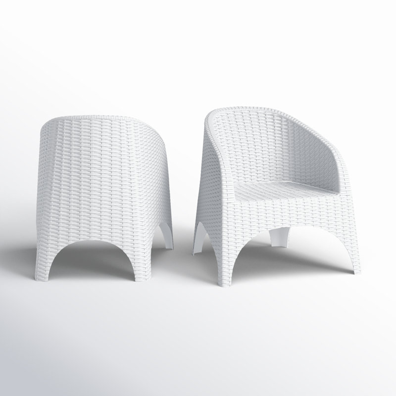 Tomosuke Wicker Outdoor Lounge Chair, White