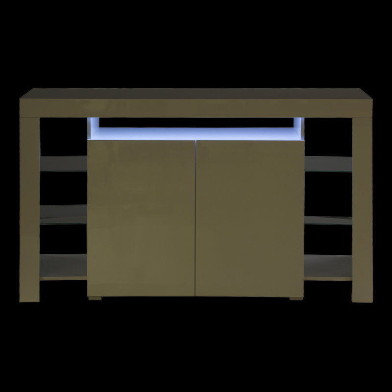 Riddick 150.5cm Sideboard, White High Gloss, With Led Lighting