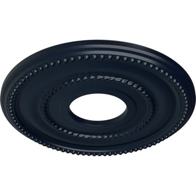 Médaillon de plafond Endurathane Valeriano, DE 12 1/8 po x P 3 5/8 po x P 3/4 po (convient aux auvents jusqu'à 6 1/4 po), fini de rêve de minuit peint à la main