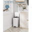 Poubelle carrée, poubelle à pédale en acier inoxydable à l'épreuve des empreintes digitales 8 gallons / 30 l, couvercle à fermeture en douceur et seau amovible pour la cuisine, le bureau et la maison (blanc)-121862407