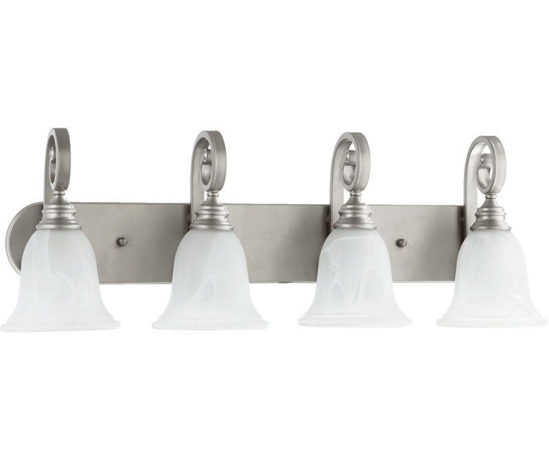 Éclairage pour salle de bain 4 lumières Cambron, Nickel classique