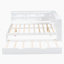 Lit de jour en bois double avec lit gigogne simple, lit de jour avec tablette de rangement et ports de chargement USB, blanc