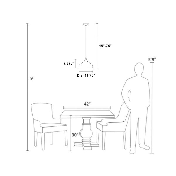 Zipcode Design™ Hutchcraft 1 - Light Pendant & Reviews | Wayfair