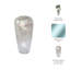 Élégant vase en verre craquelé à forme sculpturale haute pour la décoration intérieure - vase décoratif à fleurs pour table ou tablette d'entrée - transparent et givré-1486932536