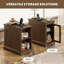  Table de bout étroite avec station de charge et rangement, noyer-2130946053