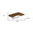 14" X 36" Brown Teak Wall Mount Rectangular Shower Bench