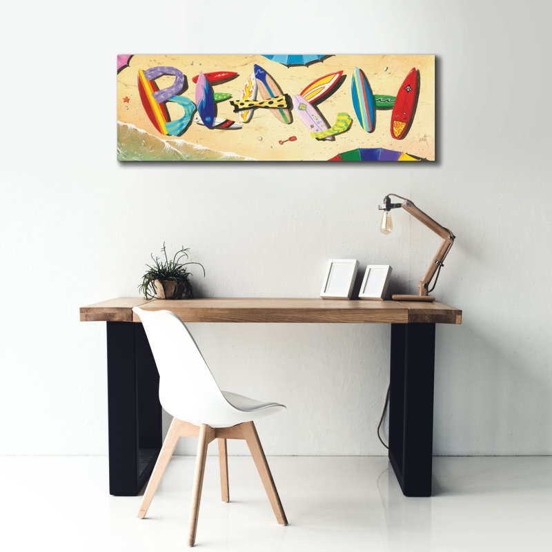 Art mural en toile Dovecove «Beach In Boards» par Scott Westmoreland, 36 po x 12 po, H 20 po x l 60 po