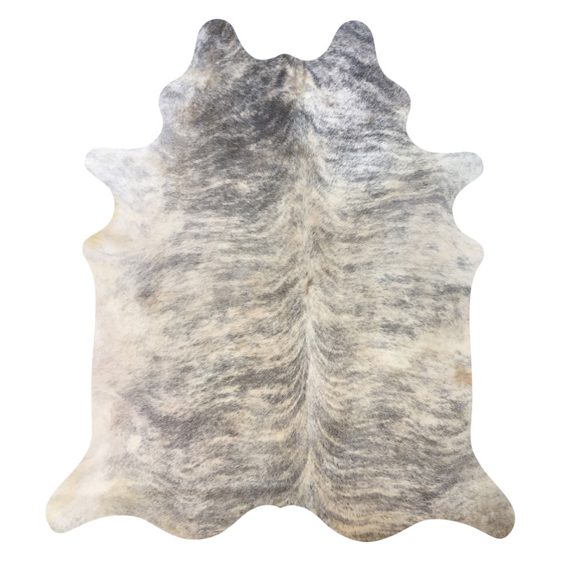 Handmade Gray Rectangular Cowhide Rug