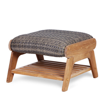 Pouf rembourrÃ© Watkins en teck avec coussin