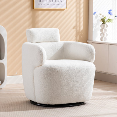 Adrein 24.2'' Wide Wool Swivel Barrel Accent Chair