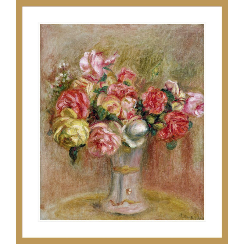 «Roses in a Sevres vase» par Pierre-Auguste Renoir, impression giclée encadrée, H 38,53 po x l 33,5 po