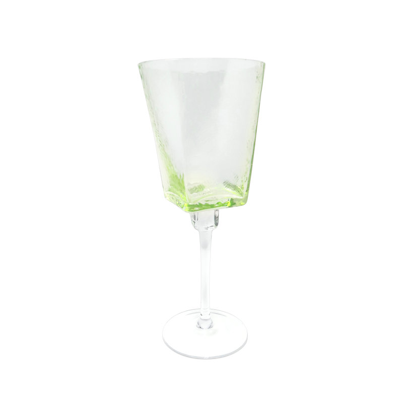Ensemble de 6 verres verts martelés, 10 oz