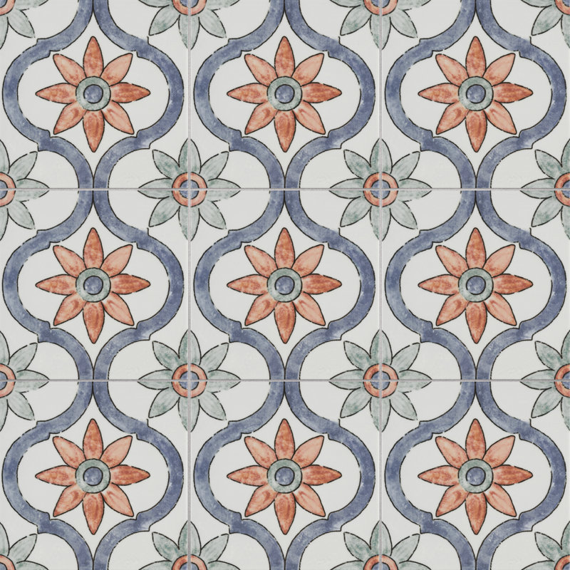 Bourges 8" x 8" Ceramic Patterned Wall Tile