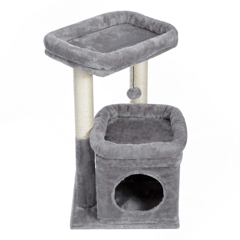 Tour d'intérieur pour chat en sisal naturel, Gris