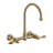 Whitehaus Collection Wall Mount Faucet with Gooseneck Swivel Spout and Solid Brass Side Spray-55879949-93327261