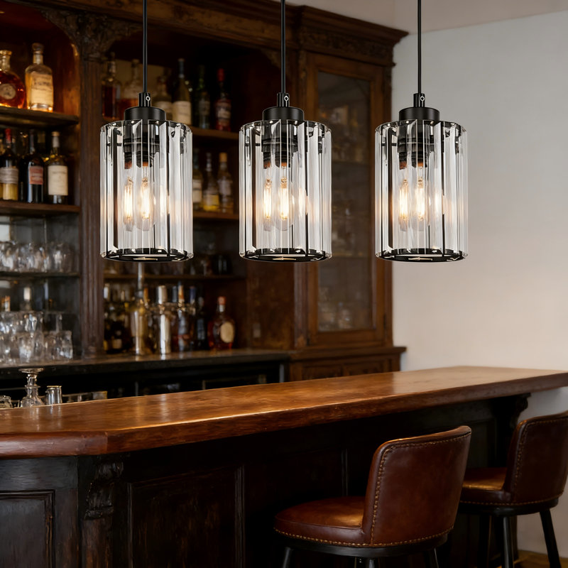 - Light Matte Black Cylinder Pendant, 140cm H x 40cm W x 5cm D, 3