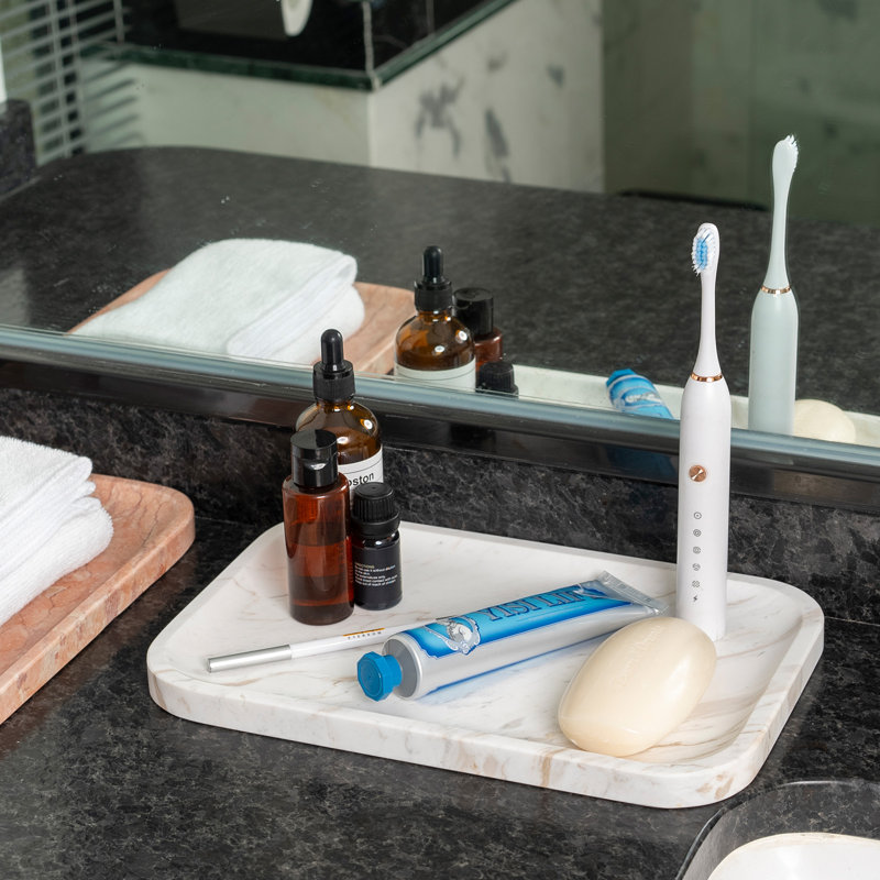 Guein Rectangle Natural Marble Tray,Volakas