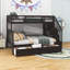 Lit superposé simple sur 3 tiroirs avec tablettes Haevynn par Harriet Bee-86813749