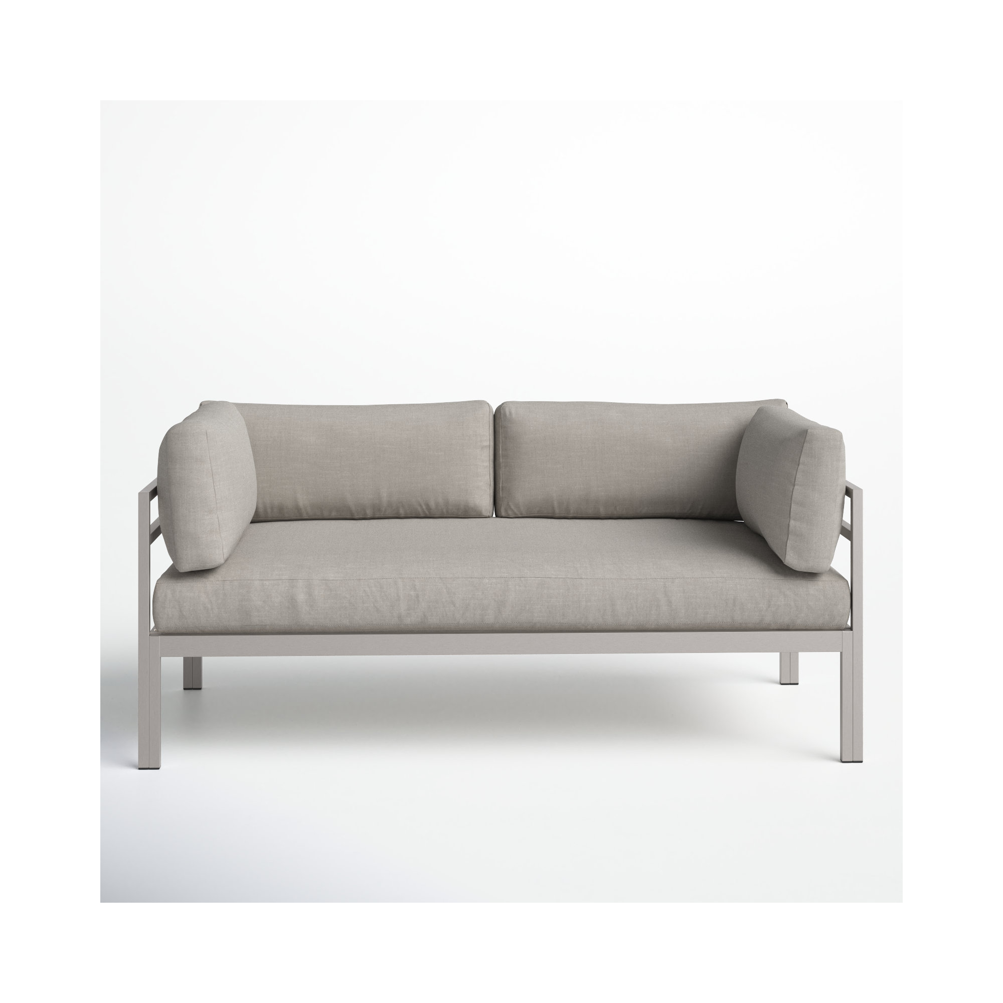 Novae 65" Wide Outdoor Patio Sofa with Cushions, Gray