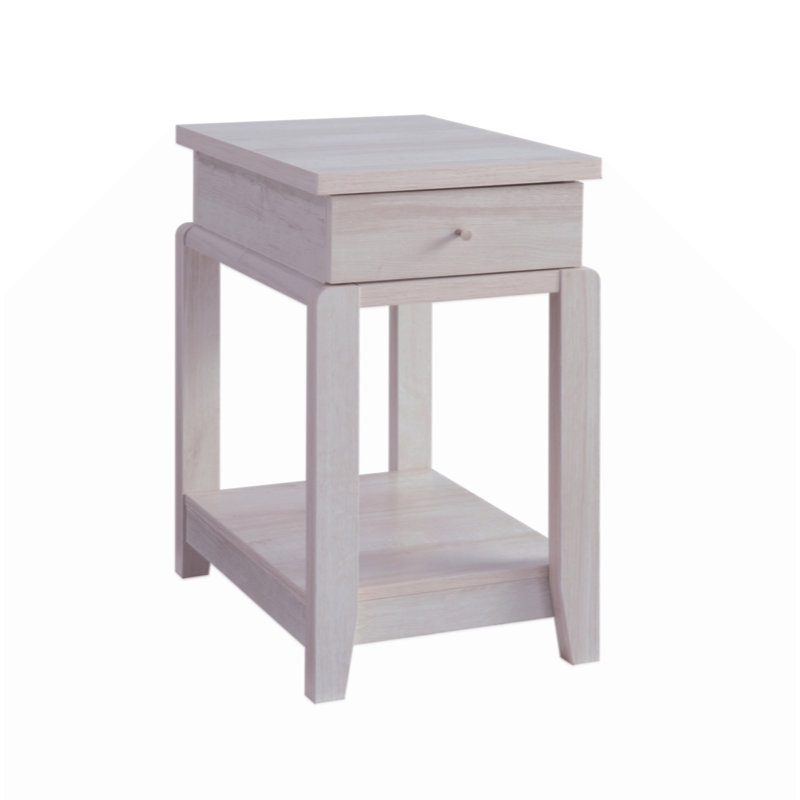 Chair Side End Table With One Drawer Bottom Shelf, Accent Table